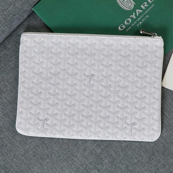 Goyard Goyardine Senat Clutch White