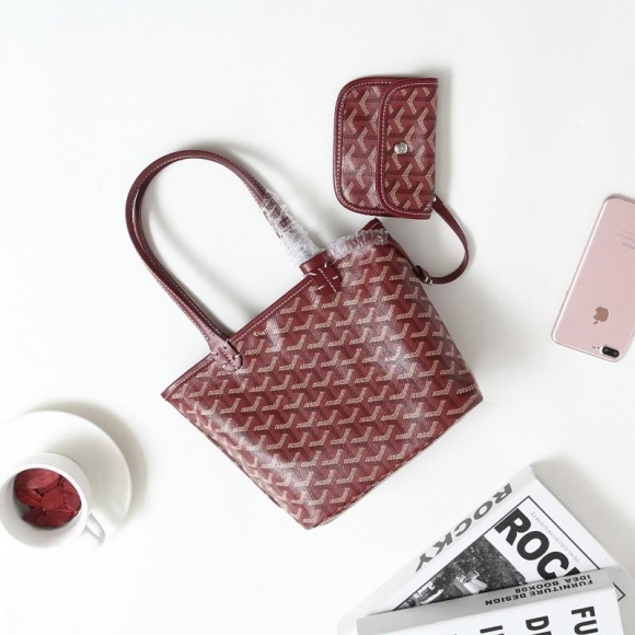 Goyard Goyardine Saint Louis Canvas Mini Tote Red