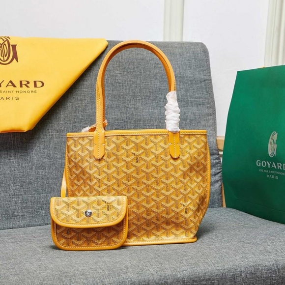 Goyard Goyardine Saint Louis Calfskin Mini Tote Yellow